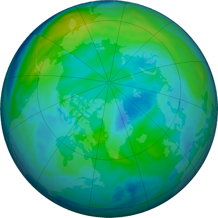 Arctic ozone map for 16 October 2016